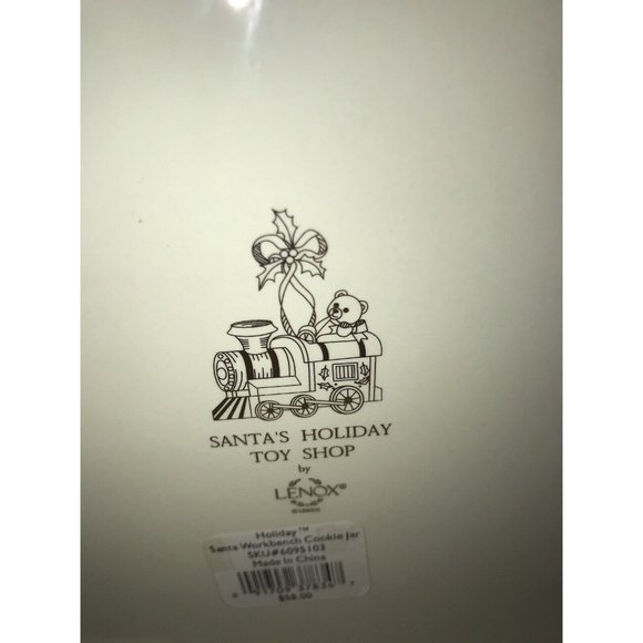 Lenox Ceramic Cookie Jar Santas Holiday Toy Shop Santas Workbench Christmas - Picture 9 of 9